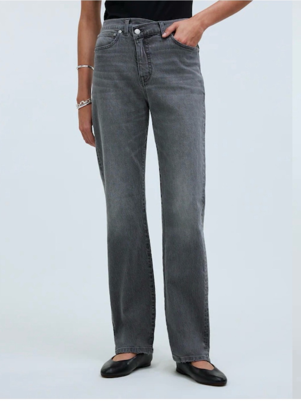 Madewell 90’s Straight Leg Jeans in Charcoal Grey Size 27